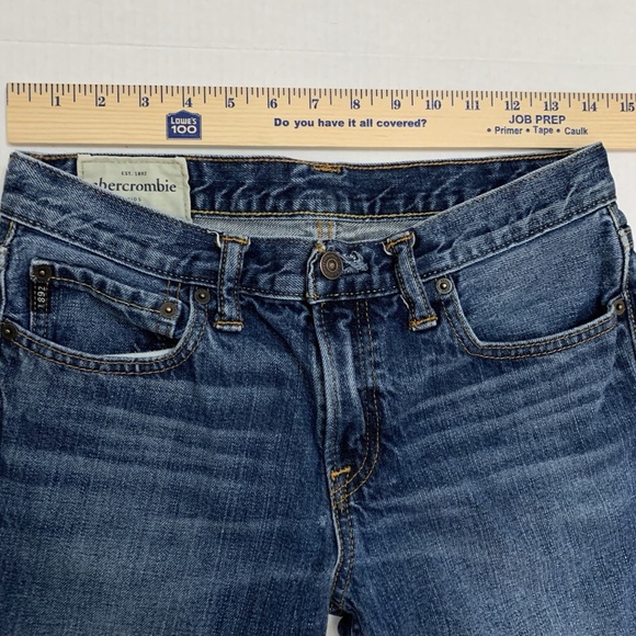 Abercrombie Jeans kids 16 28x29 Blue Dark Wash button Fly straight - Picture 5 of 12